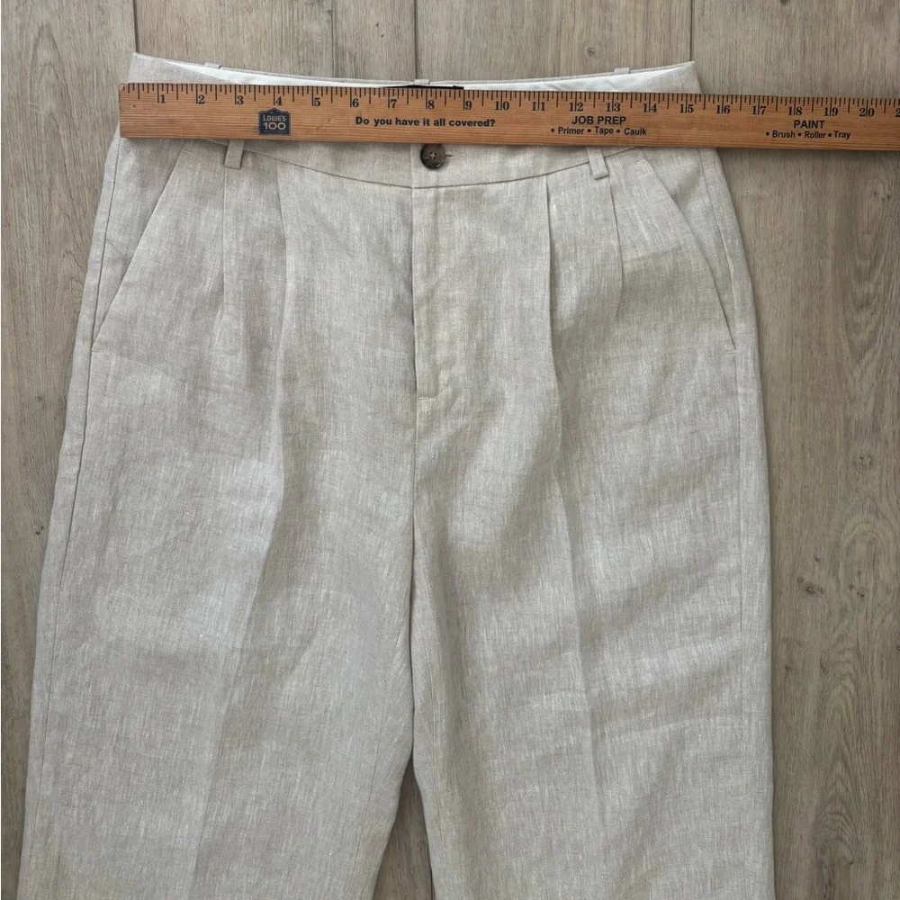 Banana Republic Beige Palma WideLeg 100% Linen Pants Size 6